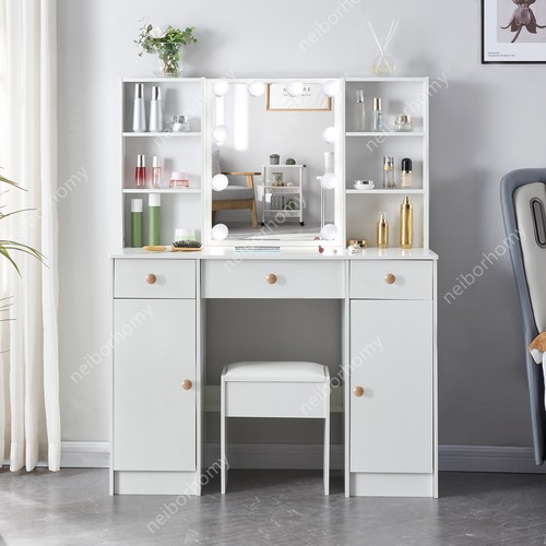 Mirror shelf stool drawers - 3,