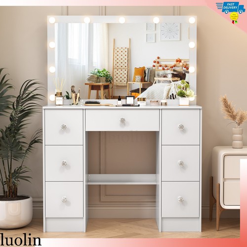 White makeup desk - white,