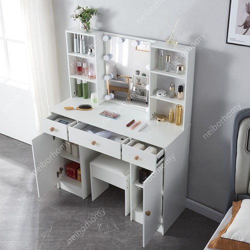 Mirror shelf stool drawers - mirror,