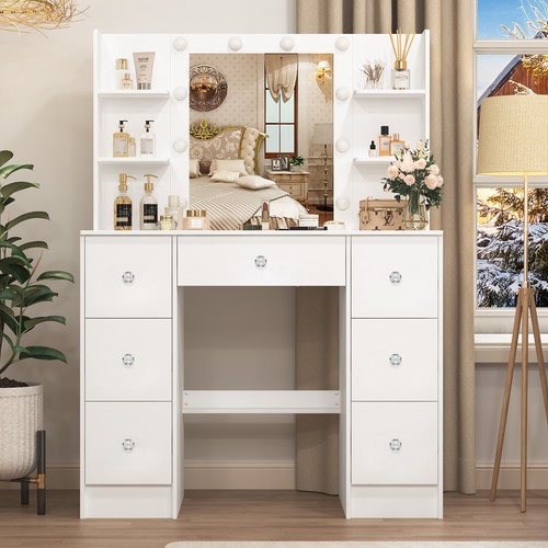 Bedroom white dressing table - white, 7